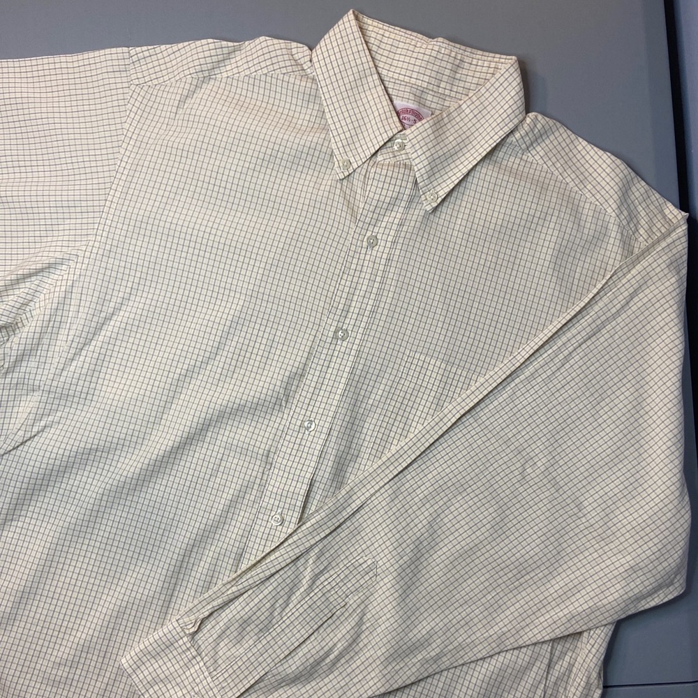 Brooks‎ brothers yellow button up shirt large 16.5
